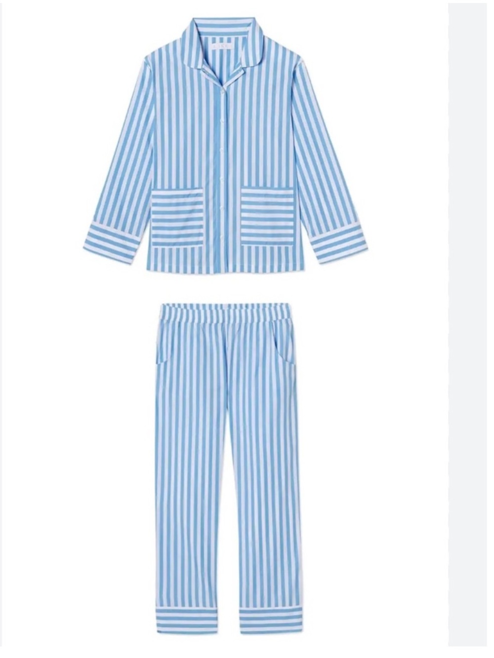 Lake Poplin Striped Blue And White Pajama Set Size Medium